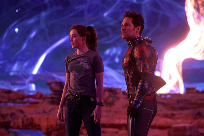 ANT-MAN AND THE WASP: QUANTUMANIA Kathryn Newton as Cassandra 'Cassie' Lang and Paul Rudd as Scott Lang/Ant-Man in Ant-Man and the Wasp: Quantumania.