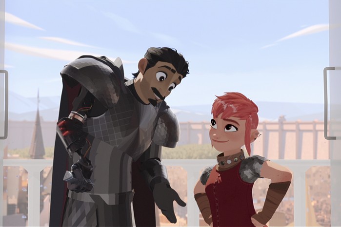 Nimona Two characters from Nimona chatting