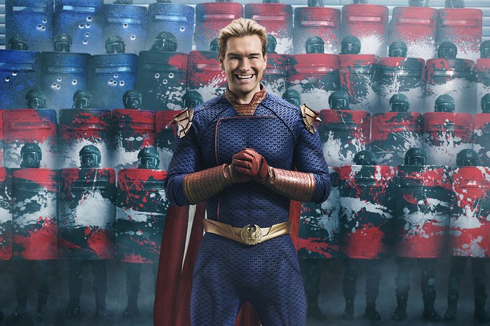 The Boys Season 4 Key Art Antony Starr as Homelander in The Boys season 4.